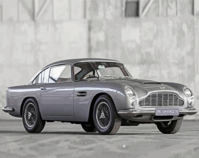 Grey Aston Martin DB4 paint by number