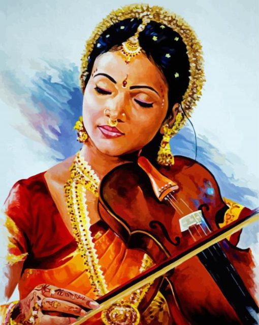 Indian Lady Violinist paint by number