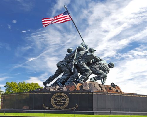 Iwo Jima Memorial paint by number