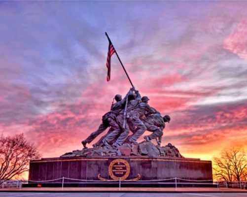 Iwo Jima Memorial Virginia paint by number
