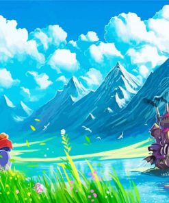 Mountains Anime Landscape paint by number