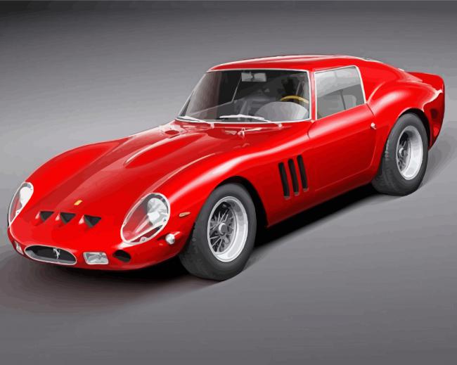 Red Ferrari 250 GTO paint by number