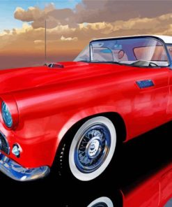 Red Tbird Car paint by number