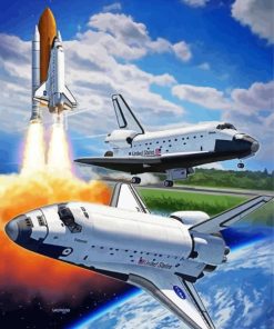 Space Shuttle Art paint by number