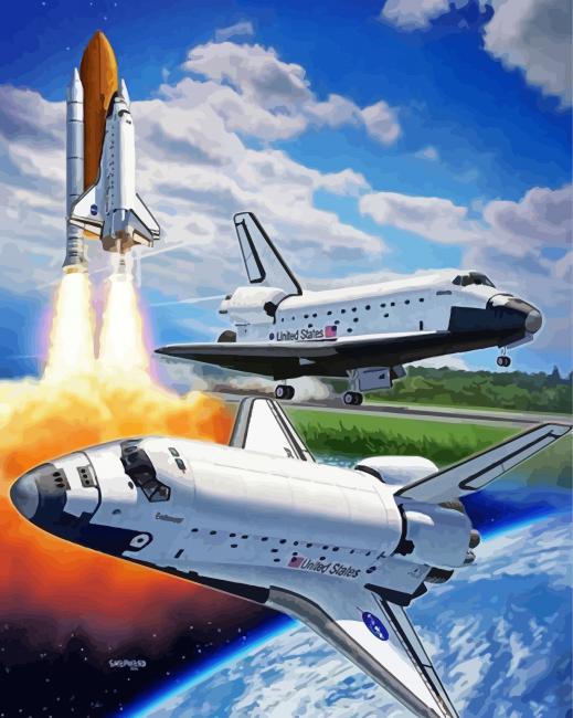 Space Shuttle Art paint by number