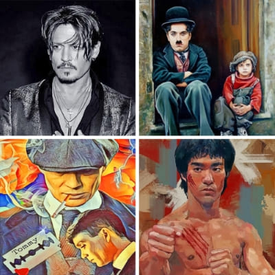 actors painting by numbers