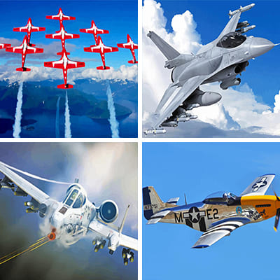 airplanes painting by numbers
