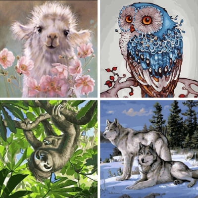 animal painting by numbers