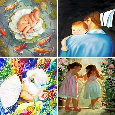 babies painting by numbers