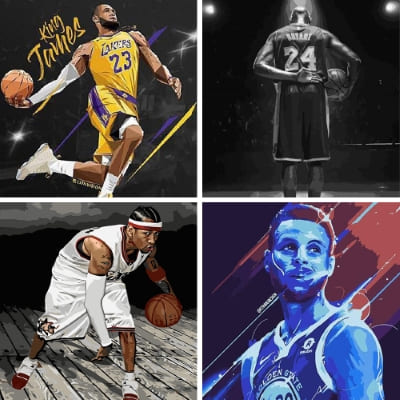 basketball painting by numbers