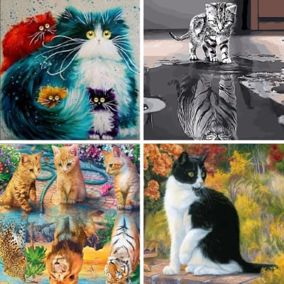 cat painting by numbers
