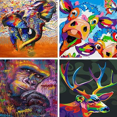 Colourful Animals painting by numbers
