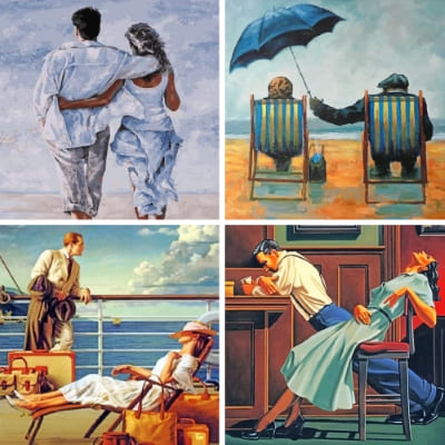 Couple painting by numbers