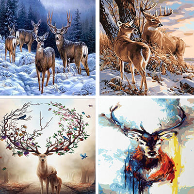 Deers painting by numbers