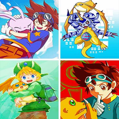 Digimon Adventure painting by numbers