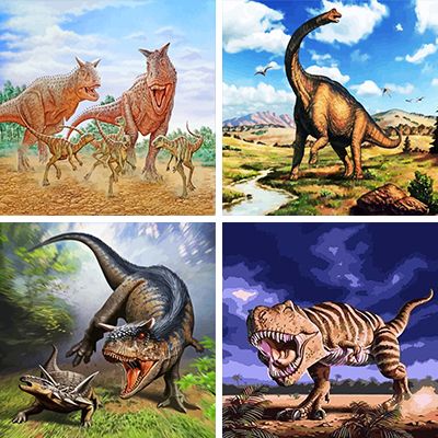 dinosaurs painting by numbers