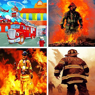 firefighters painting by numbers