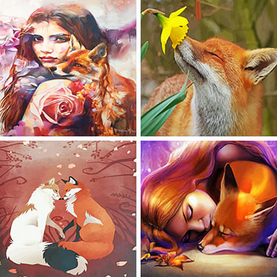 Foxes painting by numbers