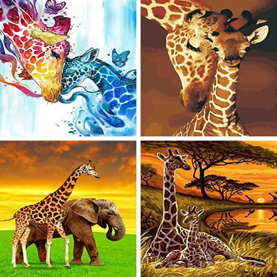 giraffes painting by numbers