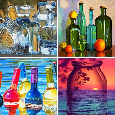 Glass Bottles painting by numbers