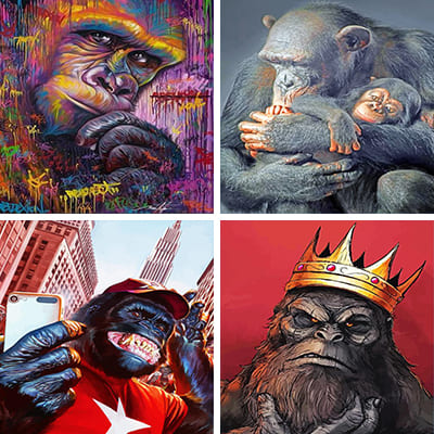 gorillas painting by numbers