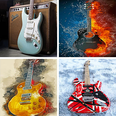 guitars Painting by numbers