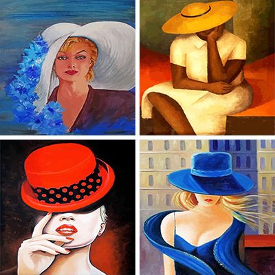 Hats painting by numbers