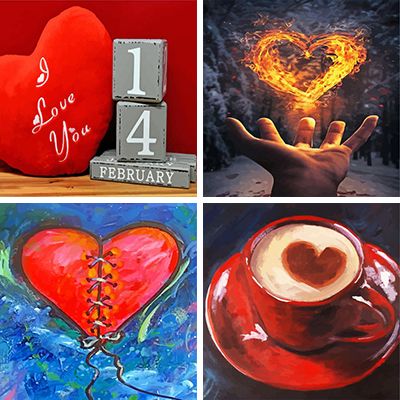 hearts painting by numbers