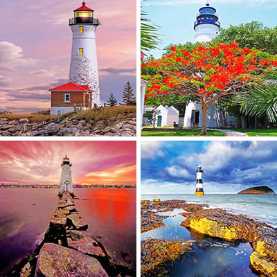 lighthouses painting by numbers