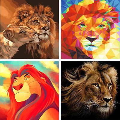 lions painting by numbers