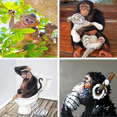 monkey painting by numbers