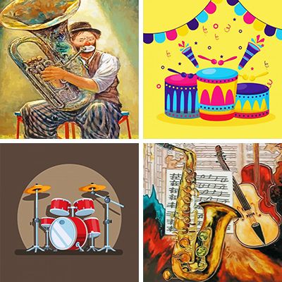 Musical Instruments painting by numbers