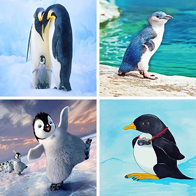 Penguins painting by numbers