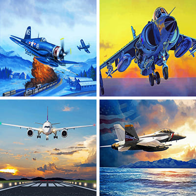 Planes painting by numbers