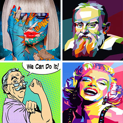 pop art painting by numbers