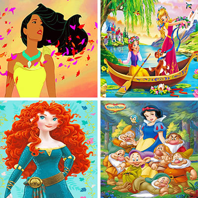 princesses painting by numbers