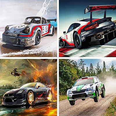 Racing Cars painting by numbers