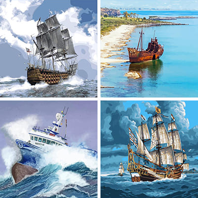 Ships painting by numbers