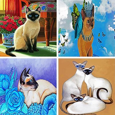 Siamese cats painting by numbers