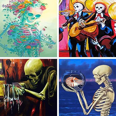 skeletons painting by numbers