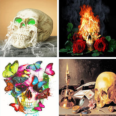 Skulls painting by numbers