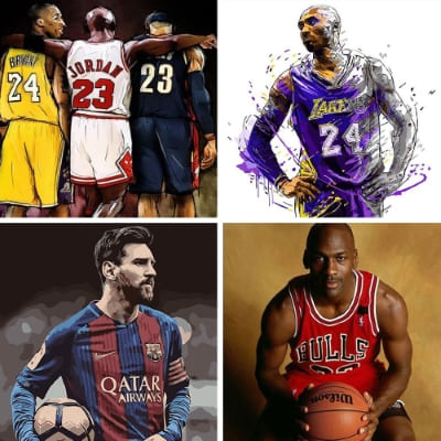 sports painting by numbers