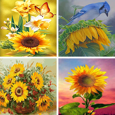 sunflowers painting by numbers