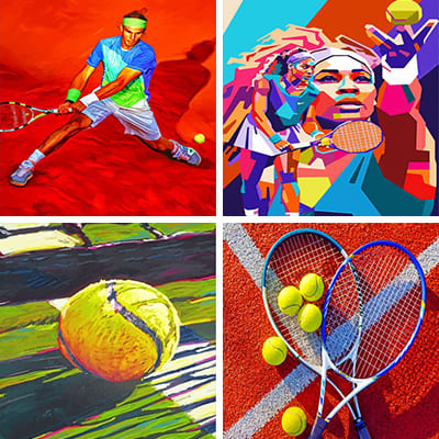 Tennis painting by numbers