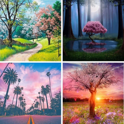 trees painting by numbers