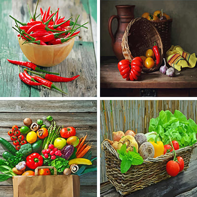 vegetables painting by numbers