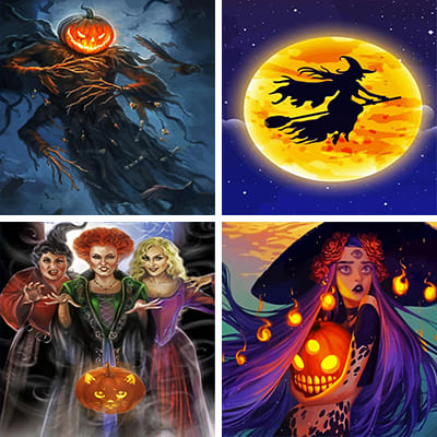 Witches painting by numbers
