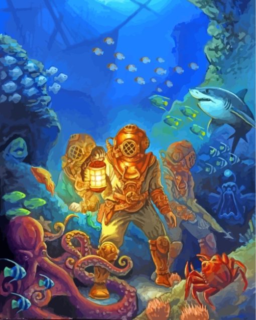 Aesthetic Leagues Under The Sea paint by number