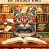 Easily Distracted By Books And Cats Poster paint by number