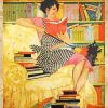 Vintage Easily Distracted By Books paint by number